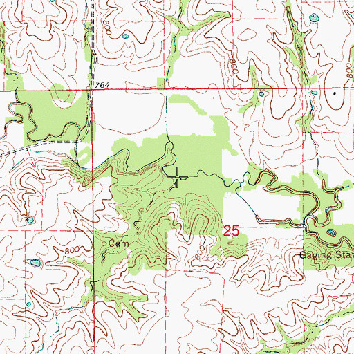 Topographic Map of Pleasant Run, MO