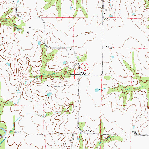 Topographic Map of Bee Ridge School (historical), MO