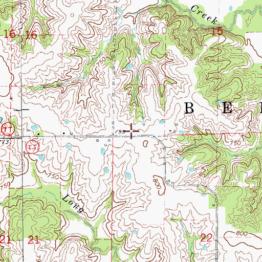 Topographic Map of Oklahoma School (historical), MO