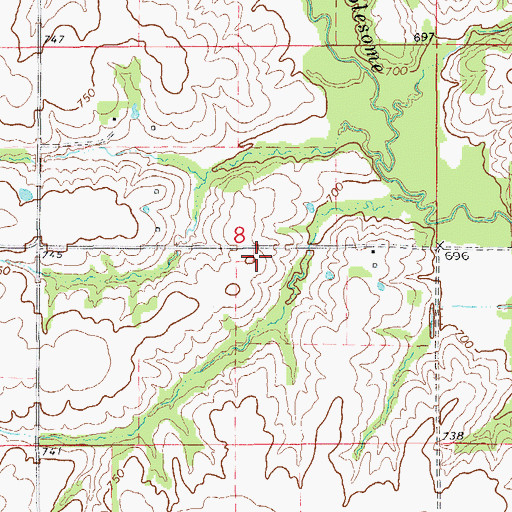 Topographic Map of Yankee Street School (historical), MO