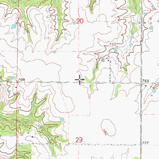 Topographic Map of Center Ridge School (historical), MO
