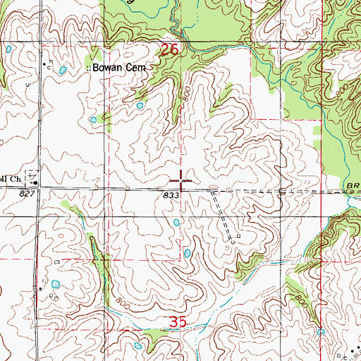 Topographic Map of Hazel Dell School (historical), MO