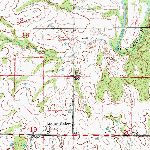 Topographic Map of Campbell School (historical), MO