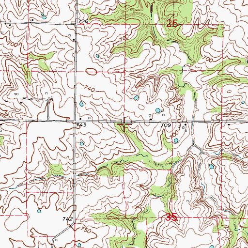 Topographic Map of Nelson School (historical), MO
