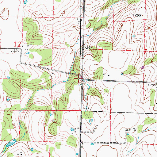 Topographic Map of Lane School (historical), MO