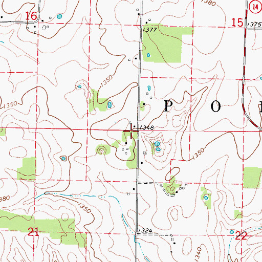 Topographic Map of Center School (historical), MO