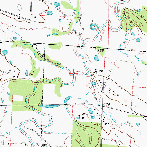 Topographic Map of Roark Creek, AR