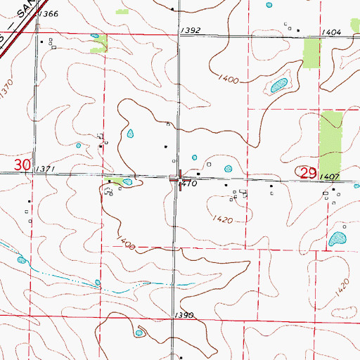 Topographic Map of Sodom School (historical), MO