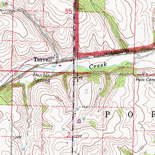 Topographic Map of Sharon Hill School (historical), MO