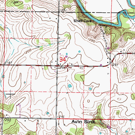 Topographic Map of Hartley School (historical), MO