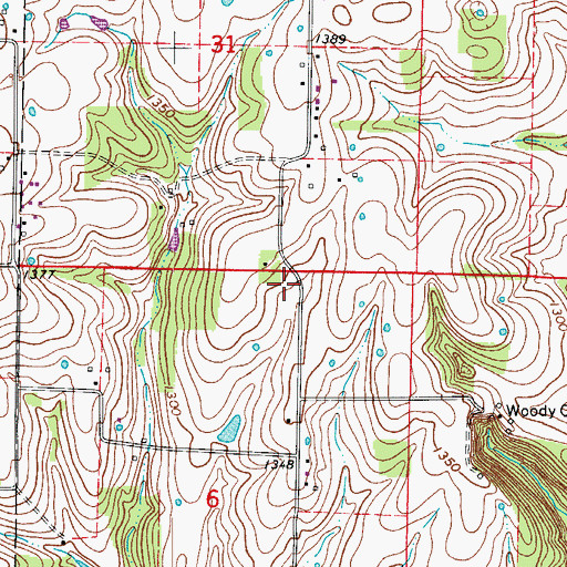 Topographic Map of Cowan School (historical), MO