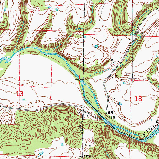 Topographic Map of Parched Corn Creek, MO