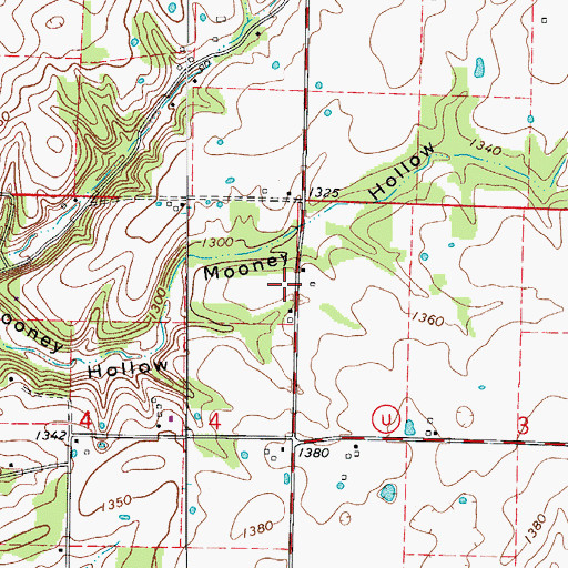 Topographic Map of Blue Star School (historical), MO