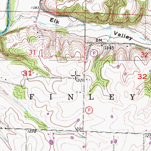 Topographic Map of Eastern Star School (historical), MO