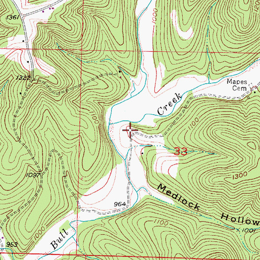 Topographic Map of Glendale School (historical), MO