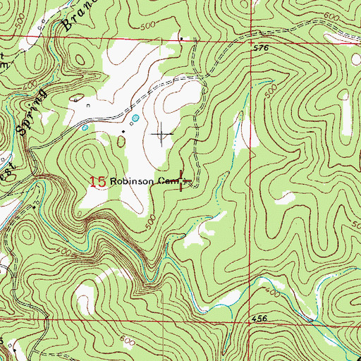 Topographic Map of Robinson Cemetery, AR