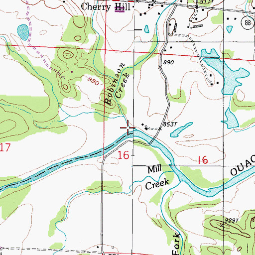 Topographic Map of Robinson Creek, AR