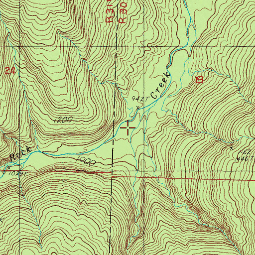 Topographic Map of Rock Canyon, AR