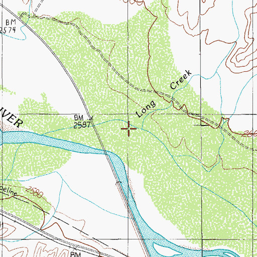 Topographic Map of Long Creek, AZ