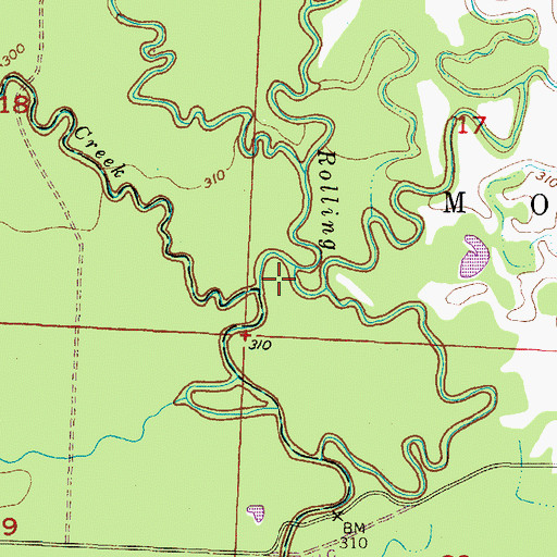 Topographic Map of Rock Creek, AR