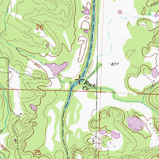 Topographic Map of Rock Creek, AR
