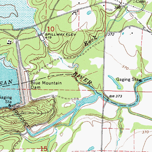 Topographic Map of Rock Creek, AR