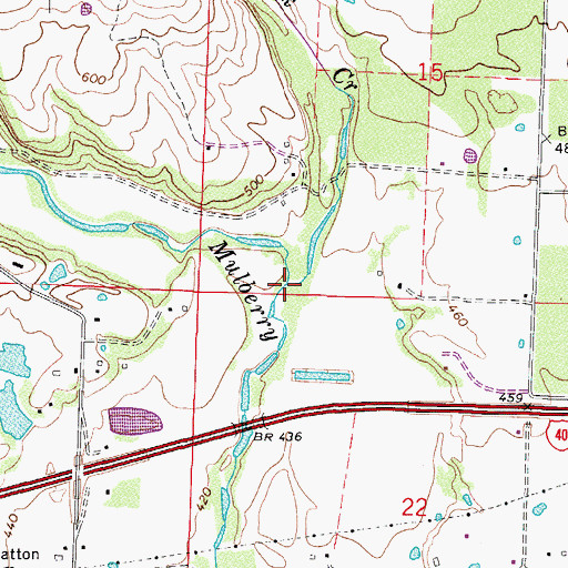 Topographic Map of Rock Creek, AR