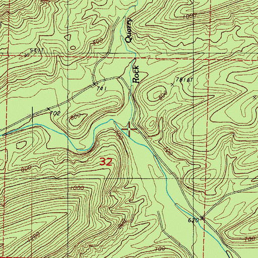 Topographic Map of Rock Quarry Branch, AR