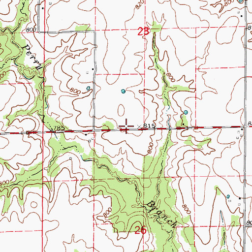 Topographic Map of Grubb College School (historical), MO