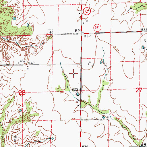 Topographic Map of Fairview School (historical), MO