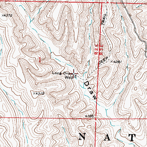 Topographic Map of Long Draw Well, AZ