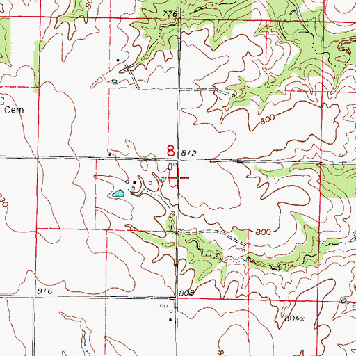 Topographic Map of Shortfall School (historical), MO