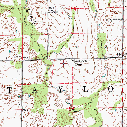 Topographic Map of Leonard Christian Church (historical), MO