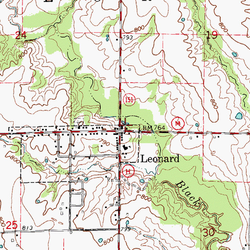 Topographic Map of Millers Mill (historical), MO