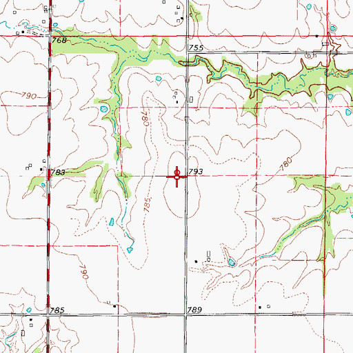 Topographic Map of Brick School (historical), MO