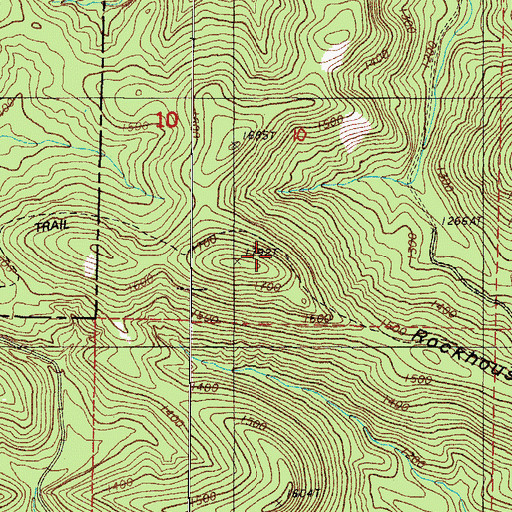 Topographic Map of Rockhouse Mountain, AR