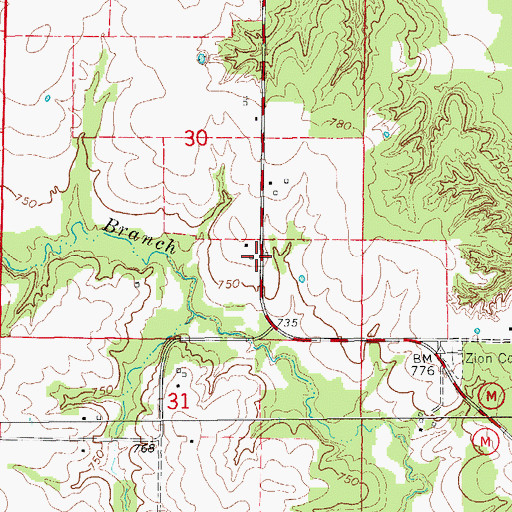 Topographic Map of Short School (historical), MO
