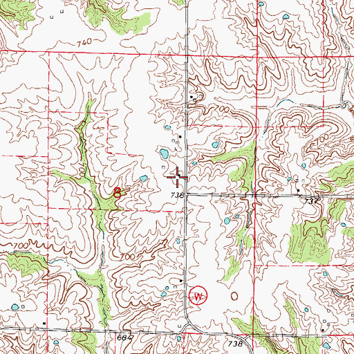 Topographic Map of Whitelock School (historical), MO