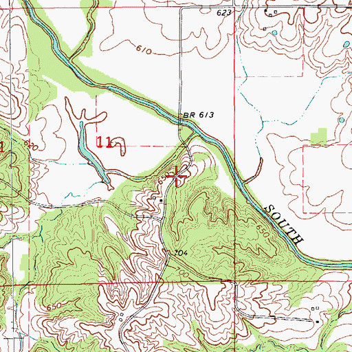 Topographic Map of Iron Bridge School (historical), MO