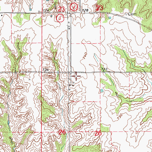 Topographic Map of Bragg School (historical), MO