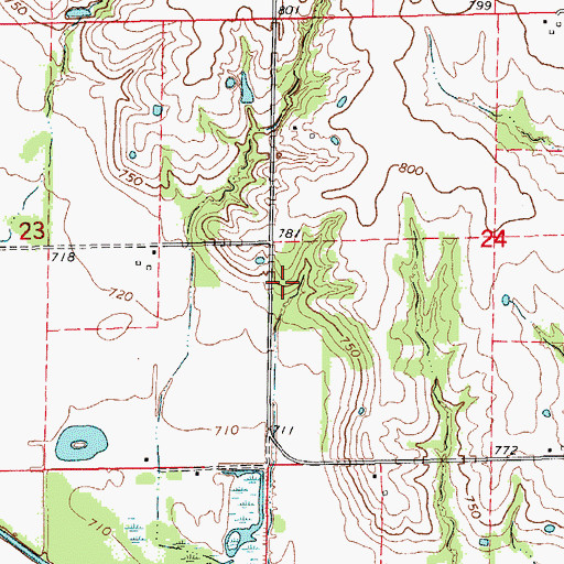 Topographic Map of Copenhaver School (historical), MO