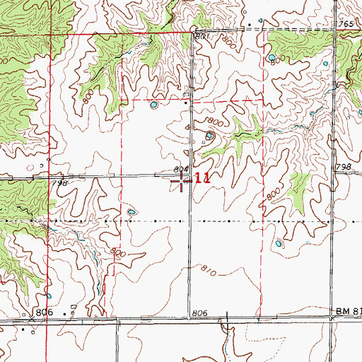 Topographic Map of Mount Pleasant School (historical), MO