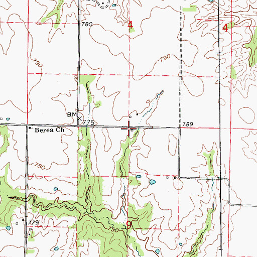 Topographic Map of Chick School (historical), MO
