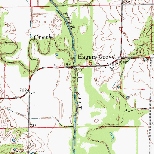 Topographic Map of Patton Mill (historical), MO