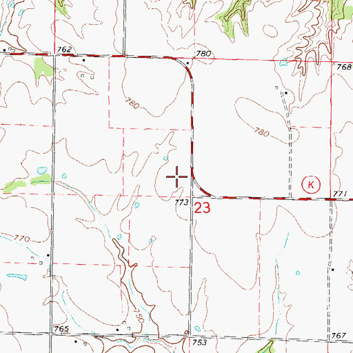 Topographic Map of Freeman School (historical), MO