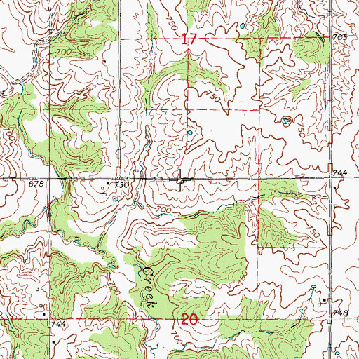 Topographic Map of Weedon School (historical), MO
