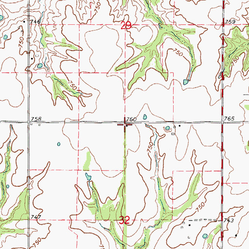 Topographic Map of Gooch School (historical), MO