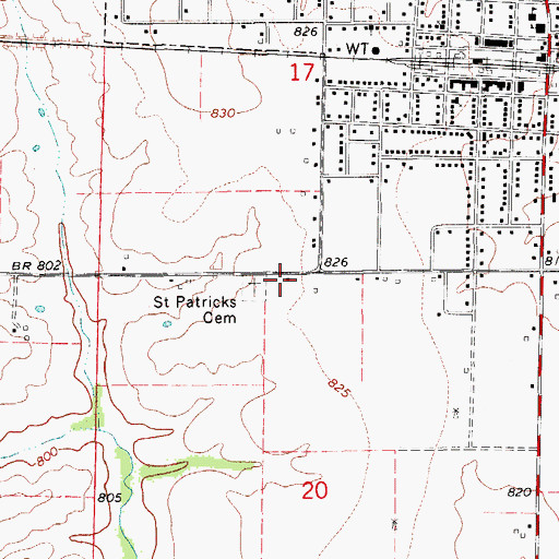 Topographic Map of Saint Patricks Roman Catholic Church (historical), MO