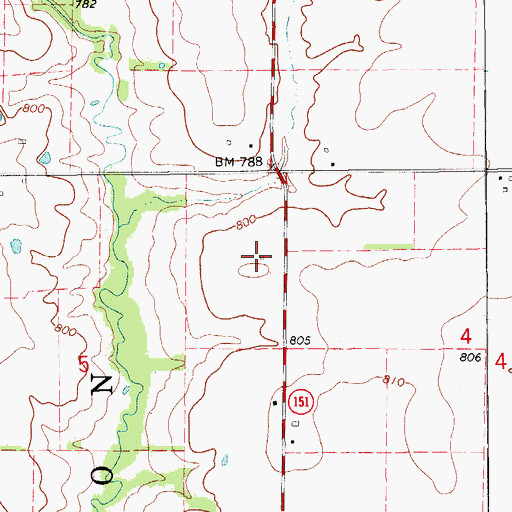Topographic Map of Zion Methodist Church (historical), MO