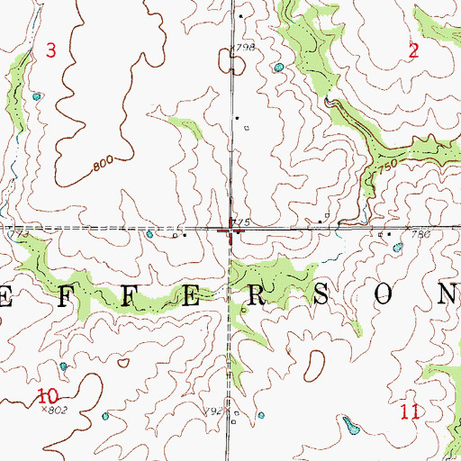 Topographic Map of Stalcup School (historical), MO